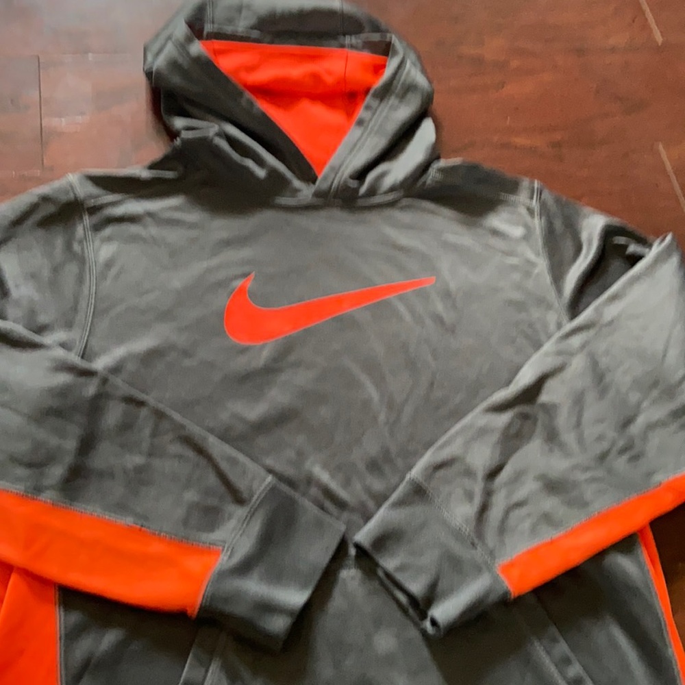 NIKE Boys XL hoodie gray and orange